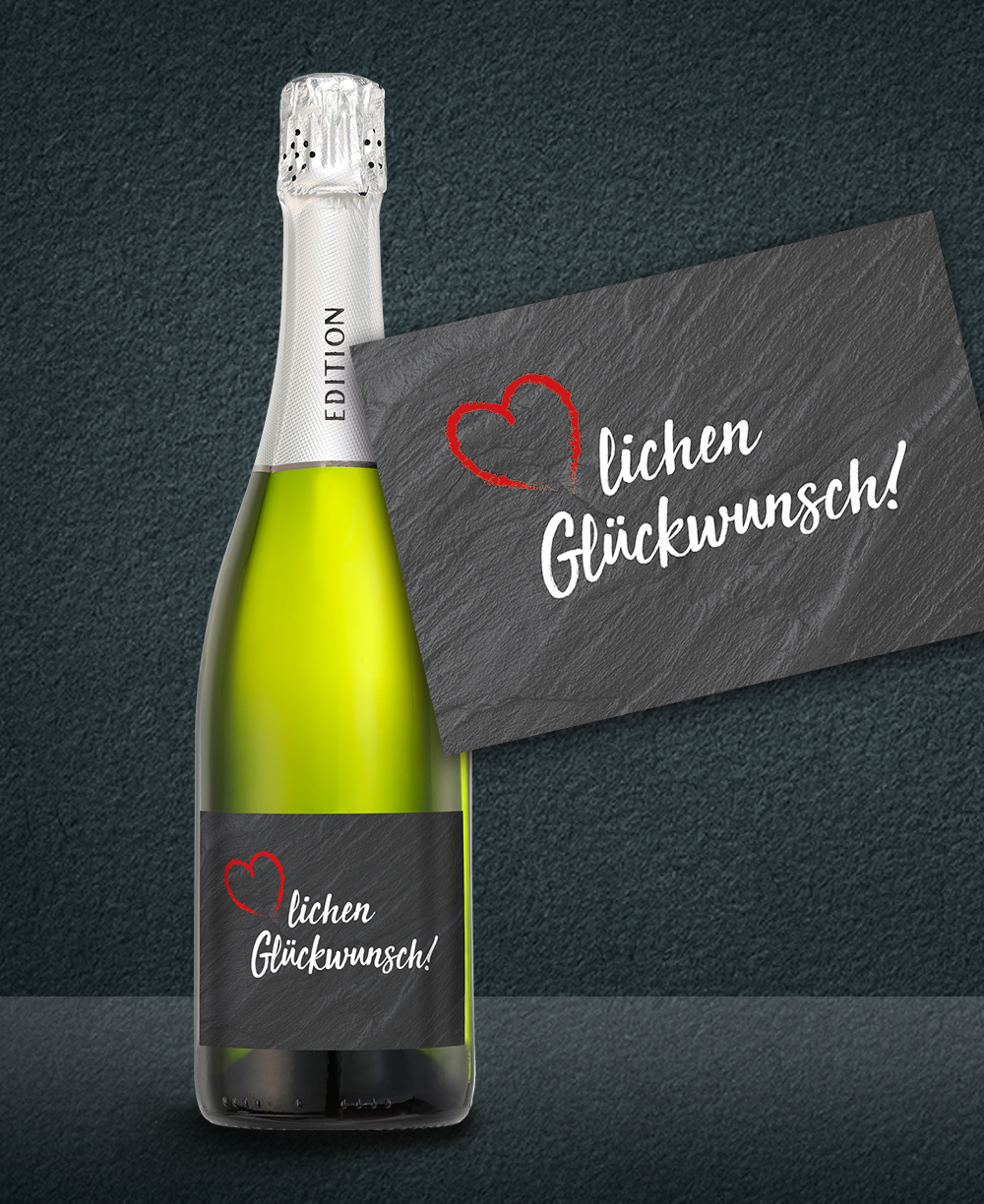 Bild: Abbildung zeigt das Produkt EDITION Cuvée 1888 mit Sonderetikett "Herzlichen Glückwunsch!"