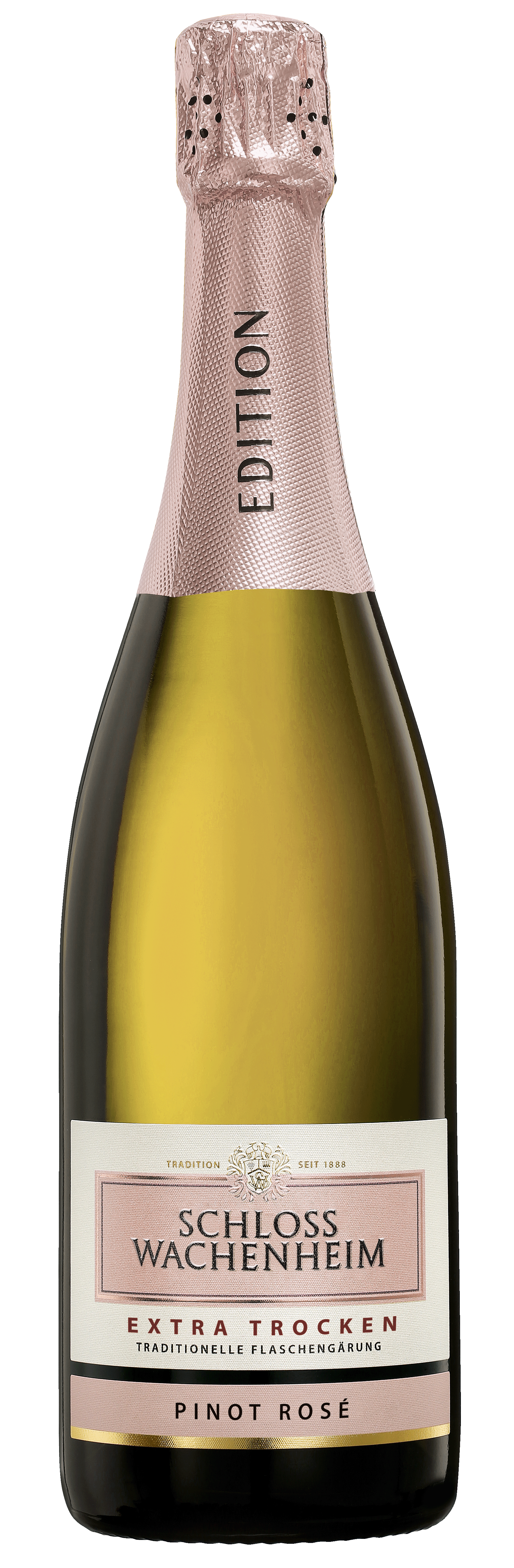 Bild: Abbildung zeigt das Produkt EDITION Pinot Rosé Sekt b.A. Pfalz, Extra Trocken